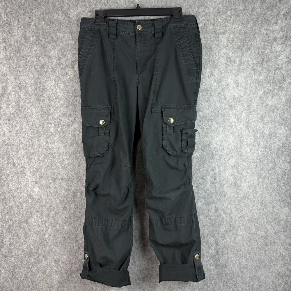 Lauren Ralph Lauren Cargo Pants Womens 8 Black Roll Tab Utility Gorpcore Outdoor